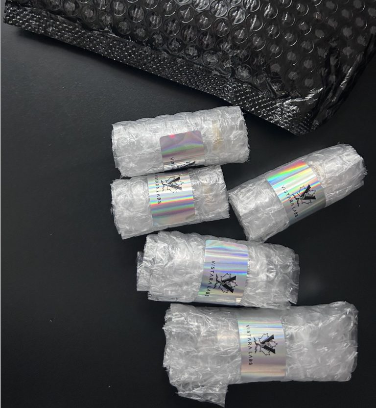 Vistara Labs research vials as delivered