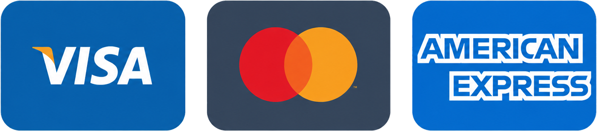 Visa, Mastercard and American Express accepted